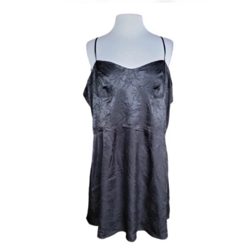 BP. | NWT Junior's Corset Satin Slipdress In Black - Size 1X